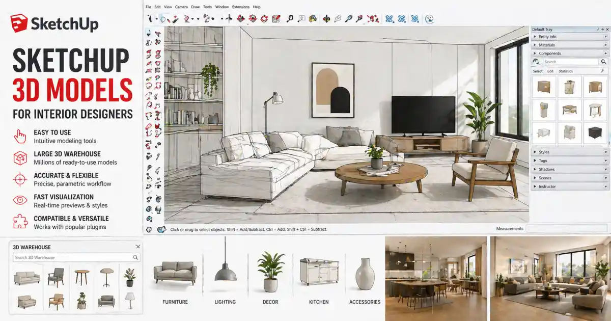 SketchUp 3D Models for Interior Designers