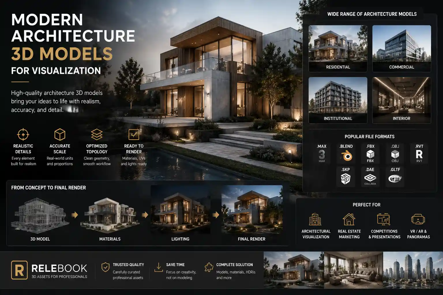Modern Architecture 3D Models for Visualization