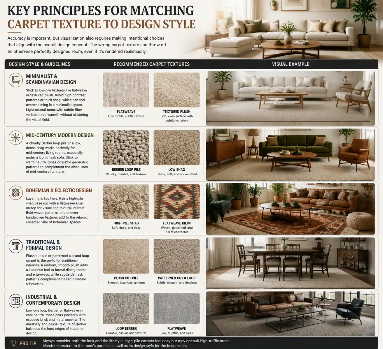 Carpet Textures for Interior Design Visualization