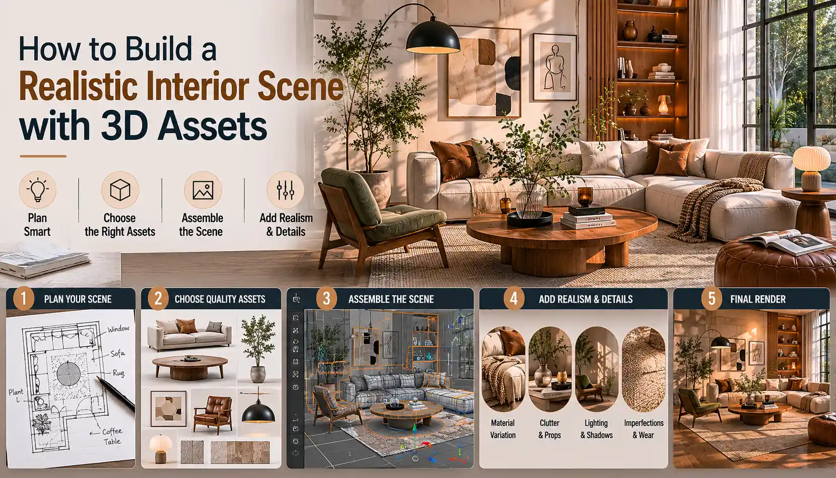 How to Build a Realistic Interior Scene with 3D Assets