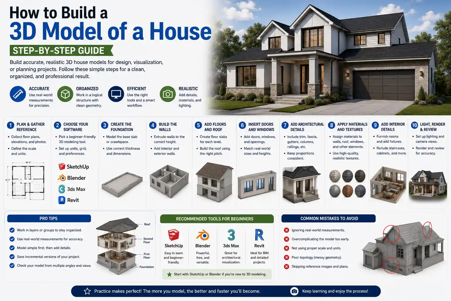 How to Build a 3D Model of a House: Step-by-Step Guide