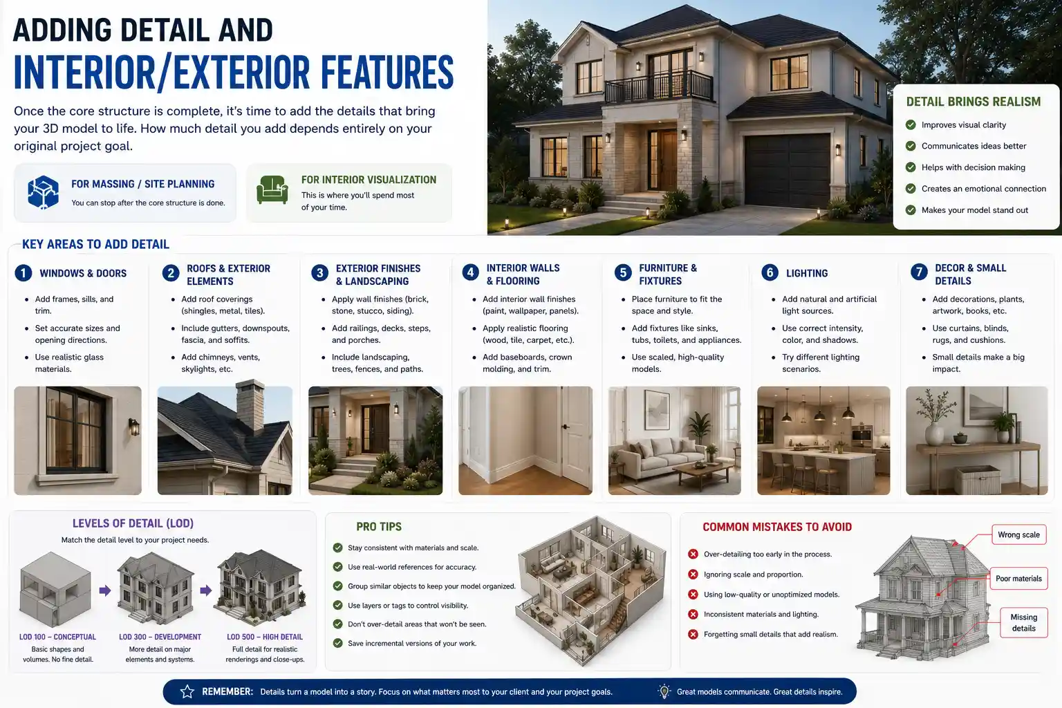 Adding Detail and Interior/Exterior Features
