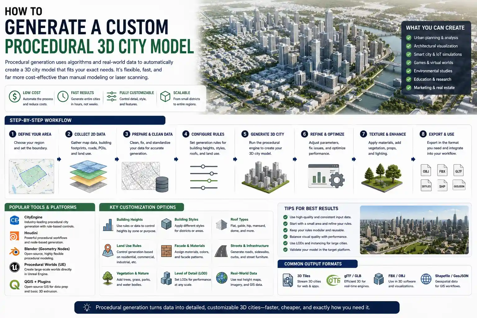 Generate a Custom Procedural 3D City Model