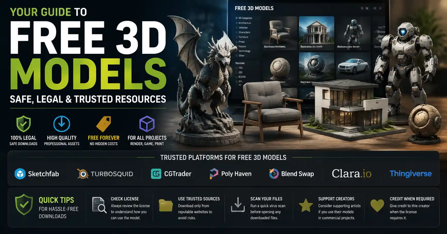 How to Download 3D Models for Free: Safe, Legal Resources