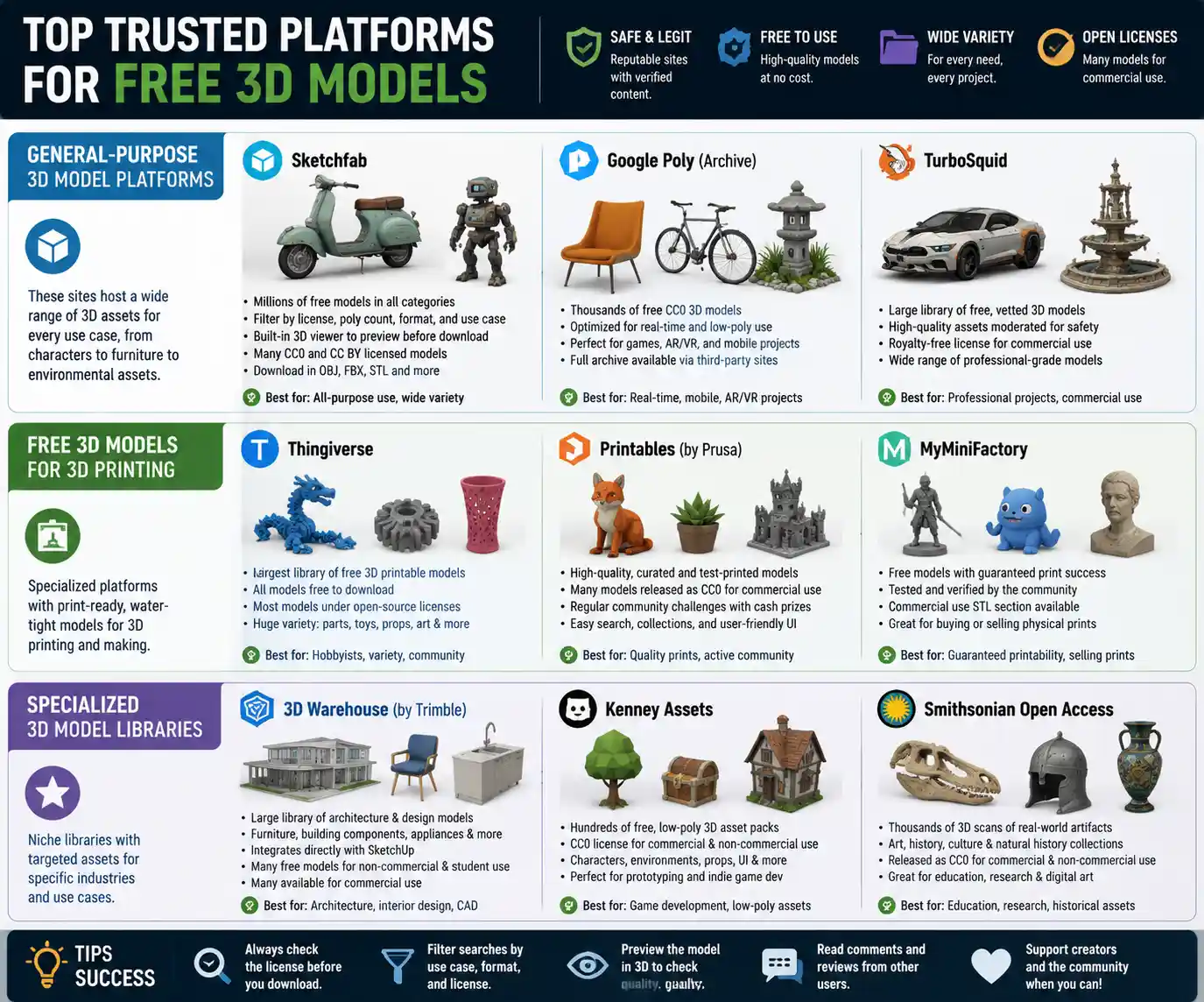 Top Trusted Platforms for Free 3D Models