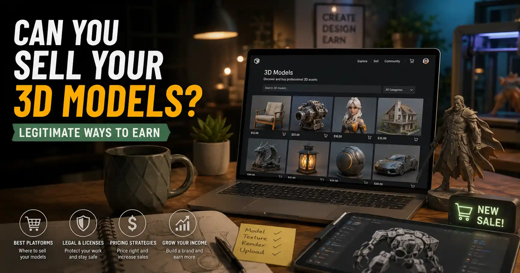 Can You Sell Your 3D Models? Legitimate Ways to Earn