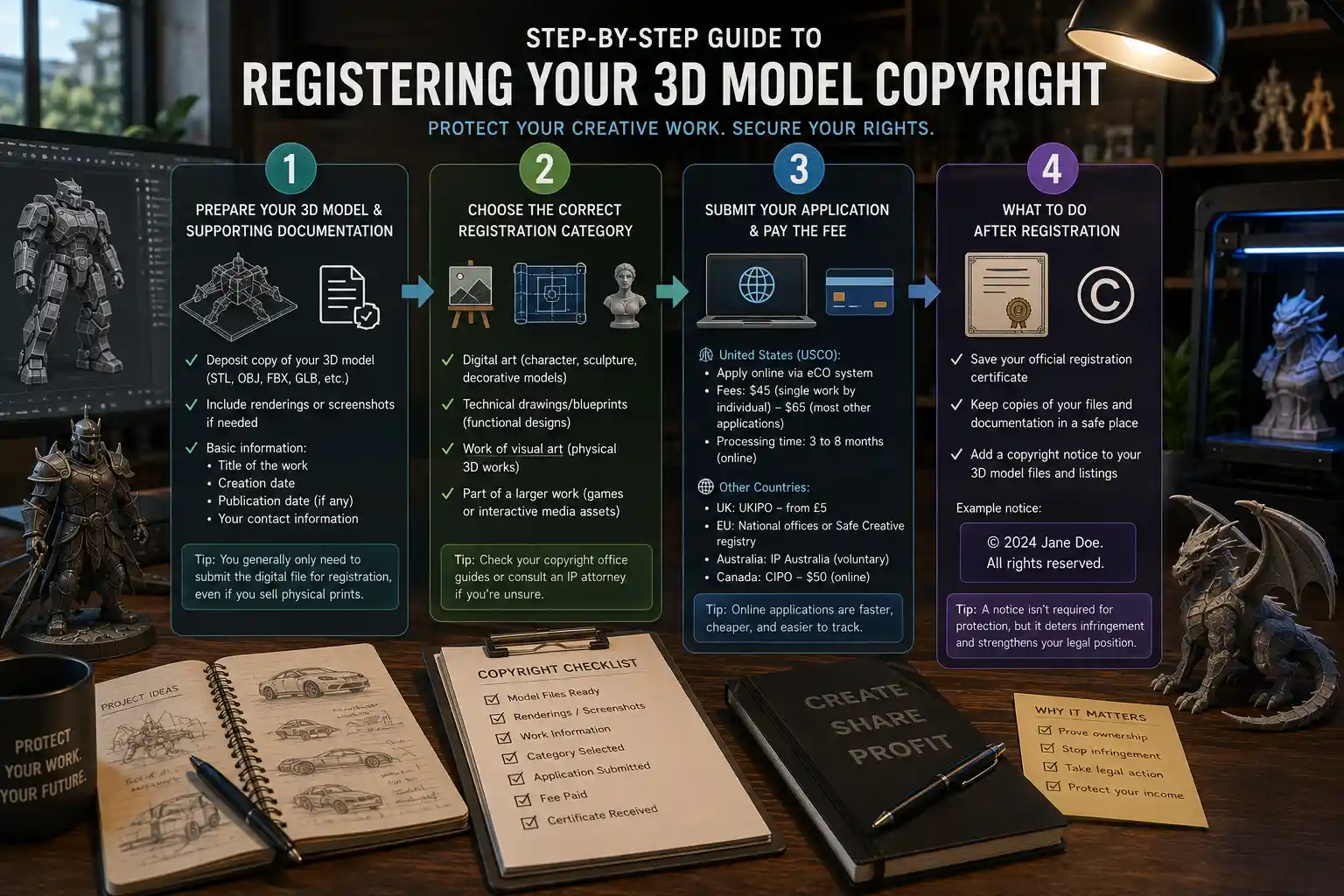 Step-by-Step Guide to Registering Your 3D Model Copyright