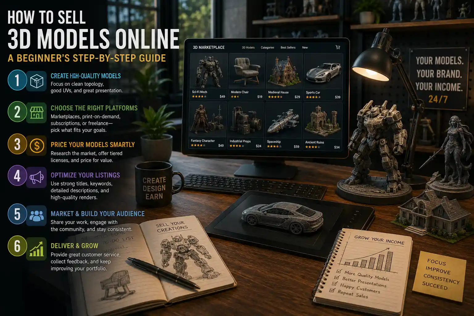 How to Sell 3D Models Online: A Beginner’s Step-by-Step Guide