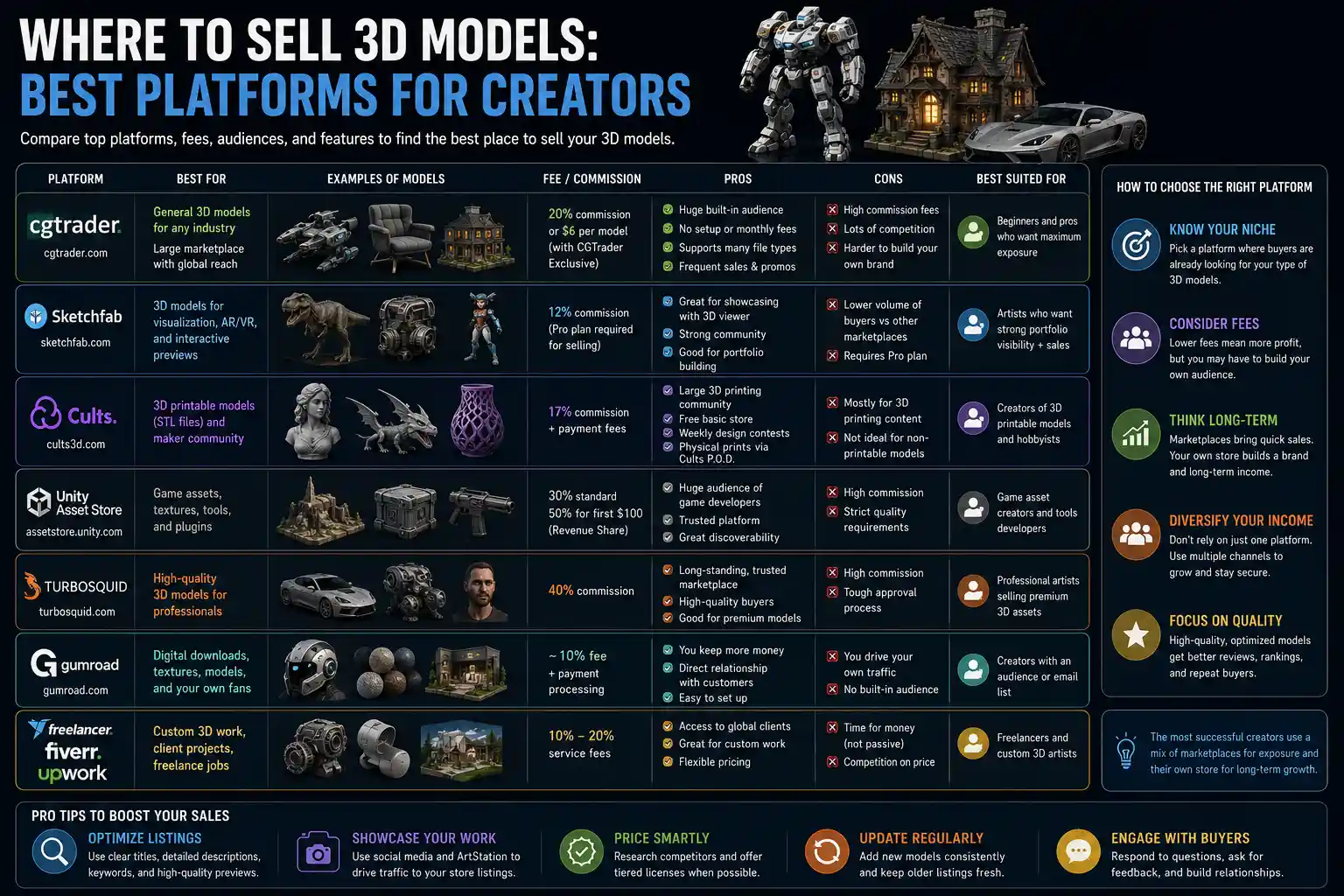 Where to Sell 3D Models: Best Platforms for Creators