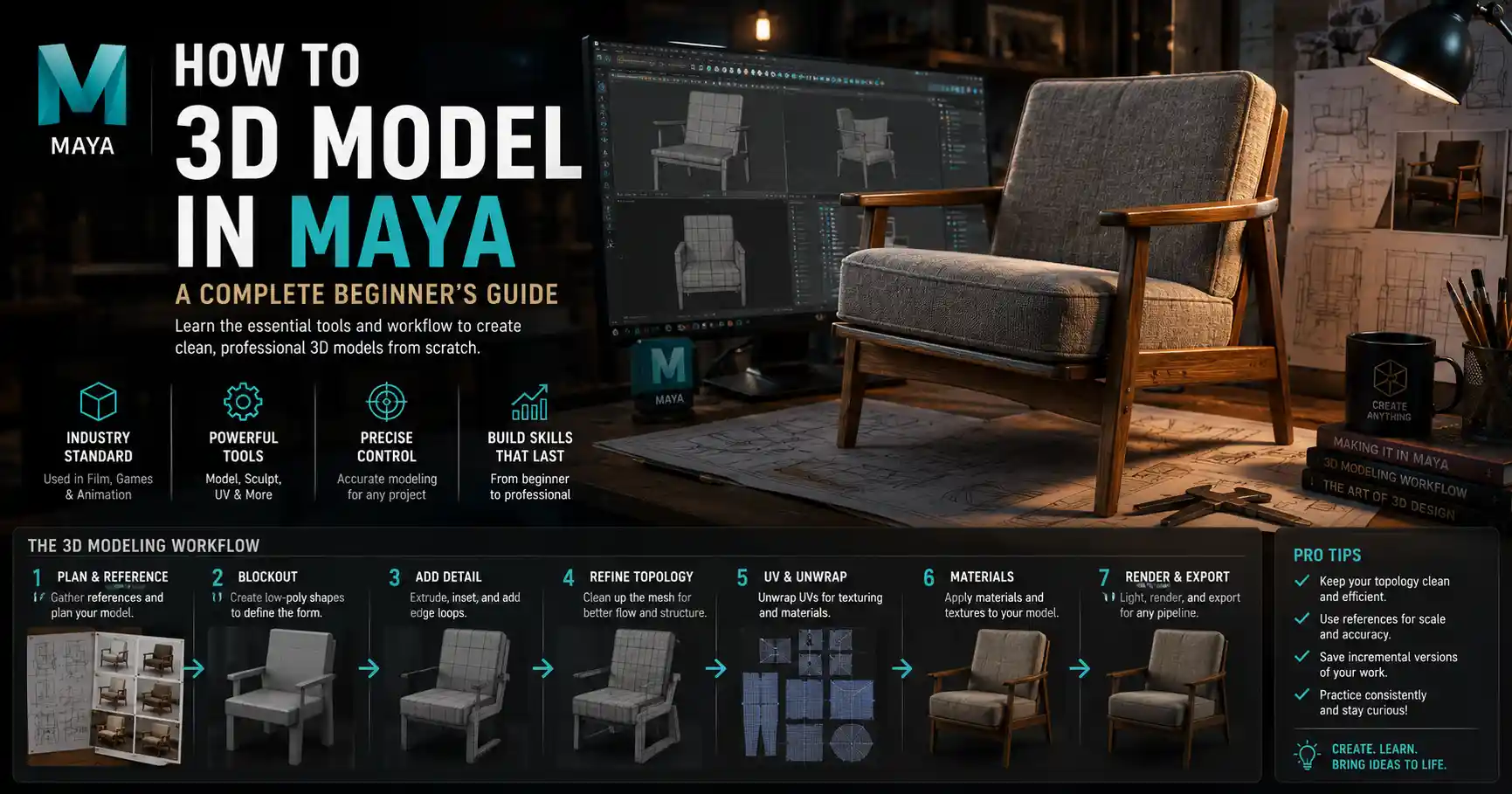 How to 3D Model in Maya: Beginner Step-by-Step Guide