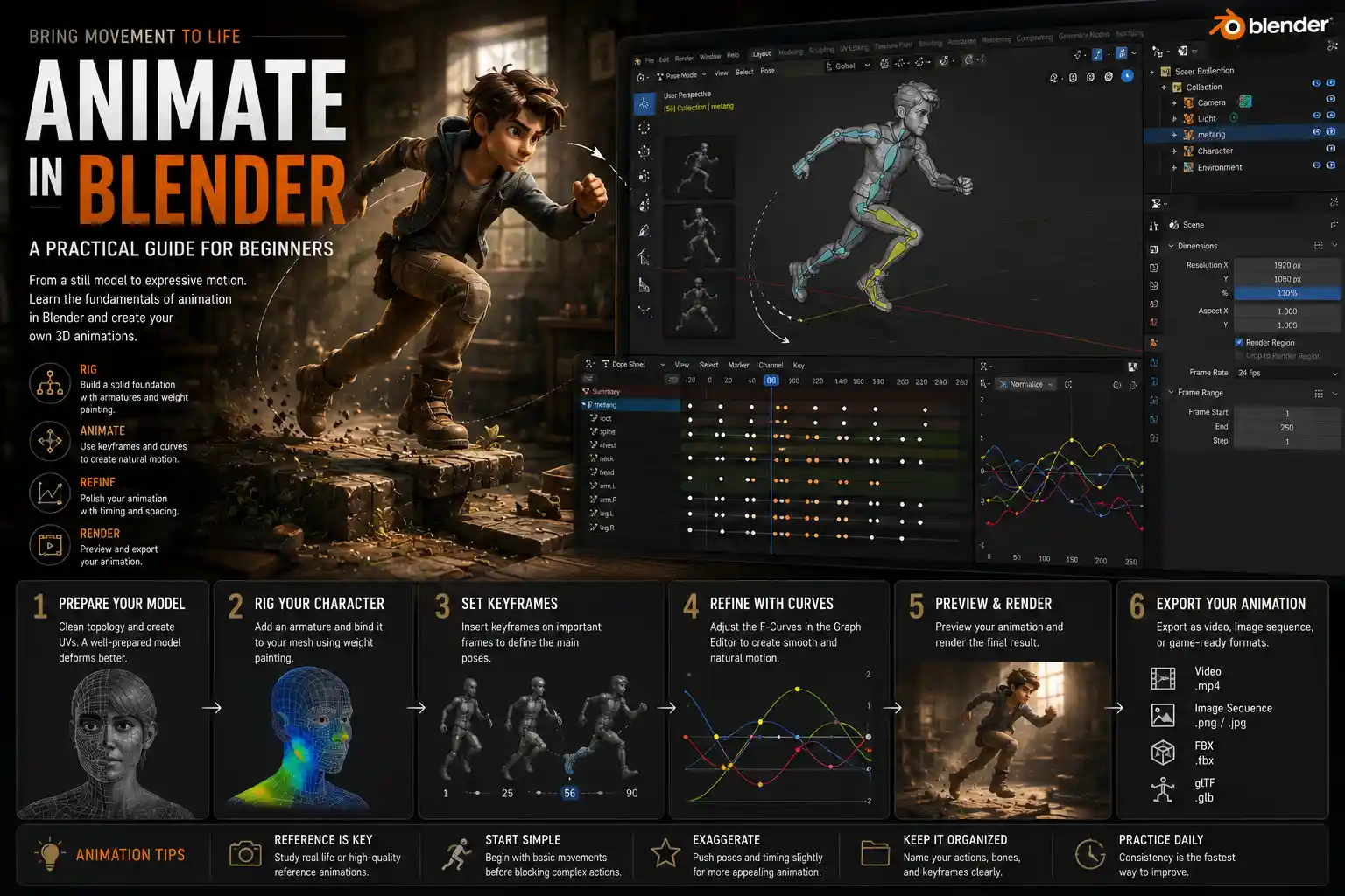 How to Animate a 3D Model in Blender: Step-by-Step Guide