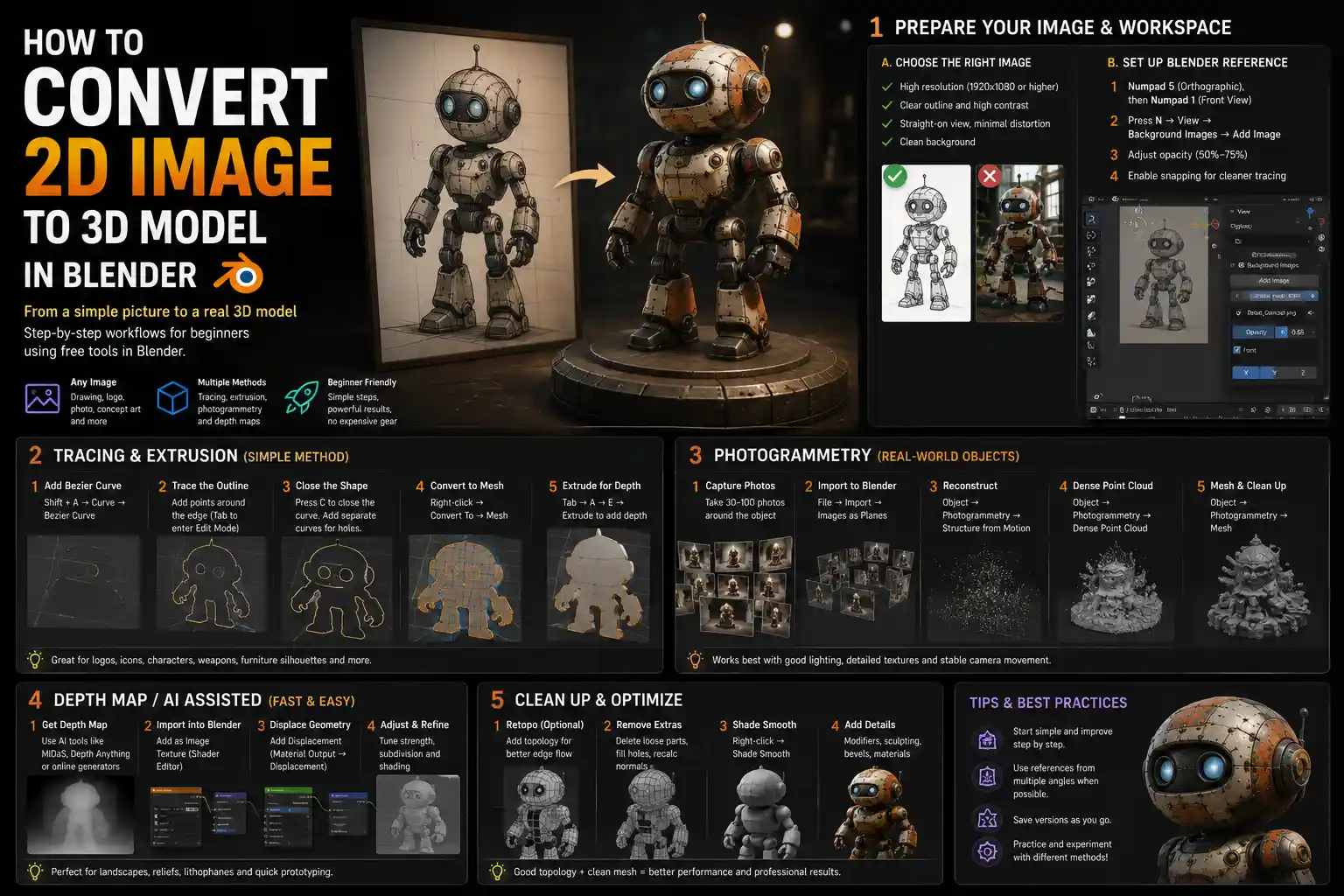 How to Convert an Image to a 3D Model in Blender
