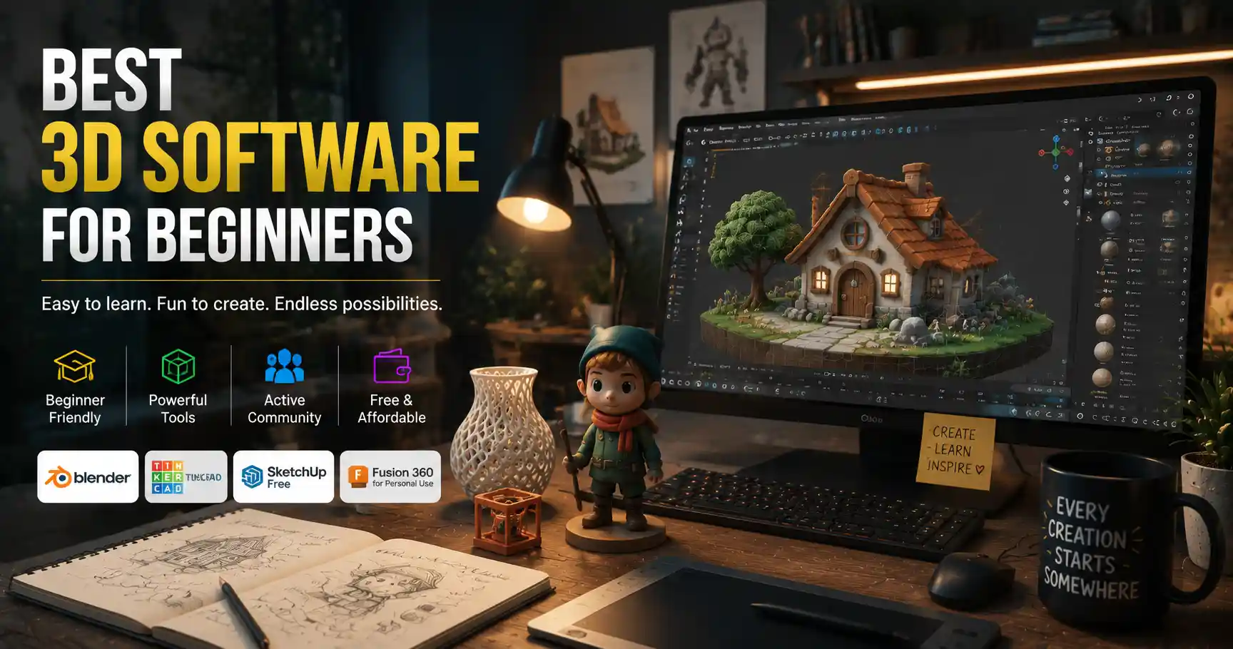 Best Beginner-Friendly 3D Software in 2024 (Free & Paid)