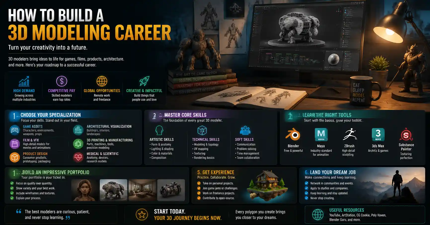 Your Complete 3D Modeling Career Guide: How to Start