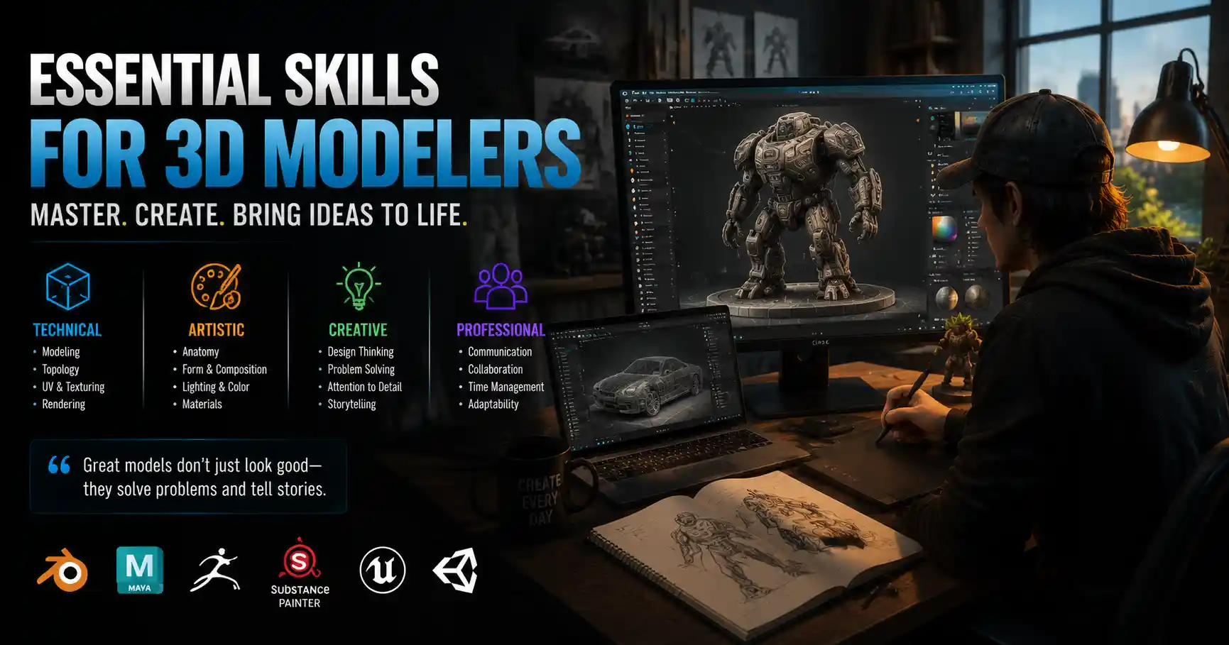 Essential Skills Every Successful 3D Modeler Needs in 2024