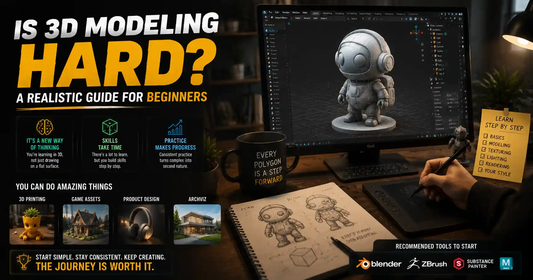 Is 3D Modeling Hard? A Honest Guide for Beginners