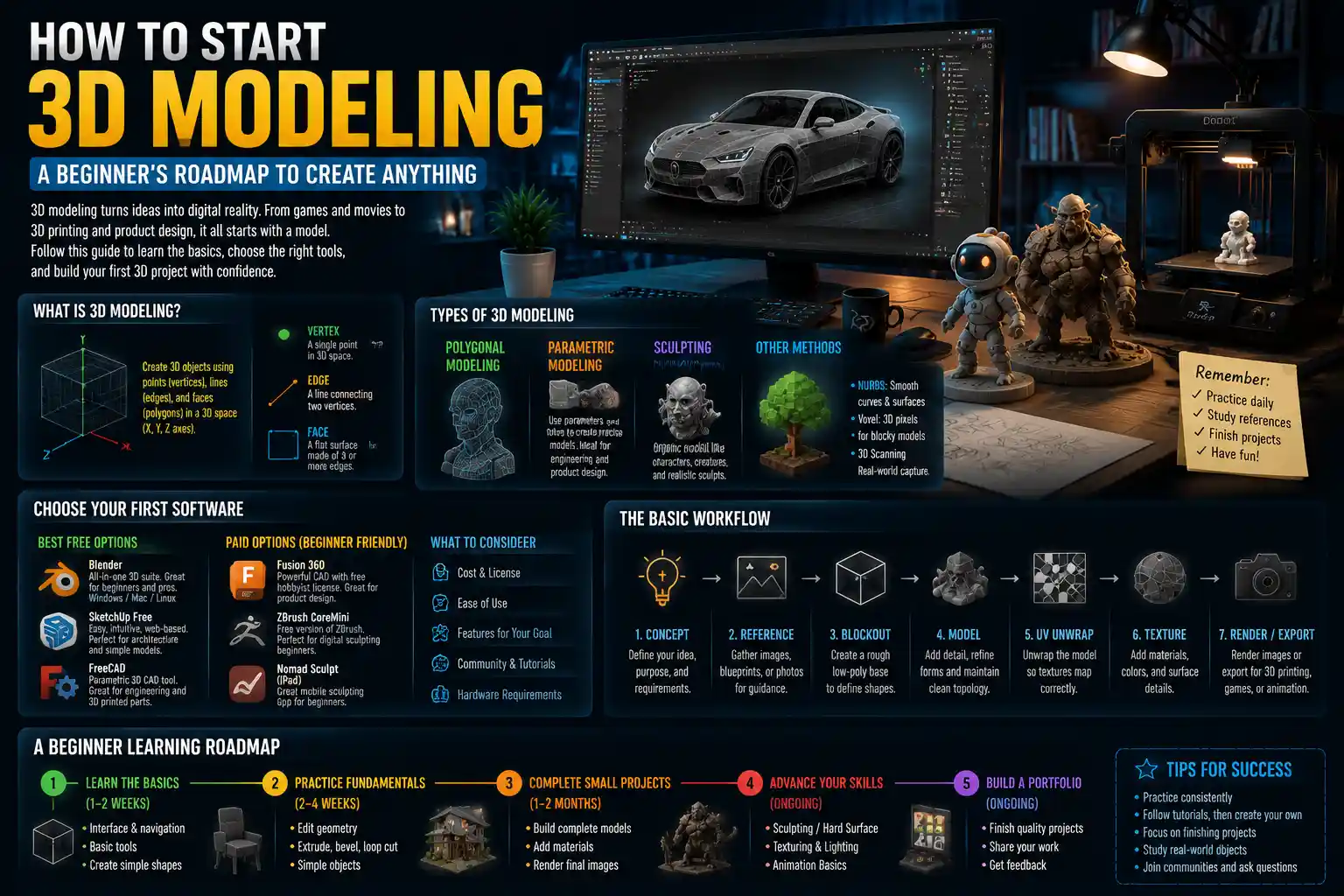 How to Start 3D Modeling: A Beginner’s Step-by-Step Guide