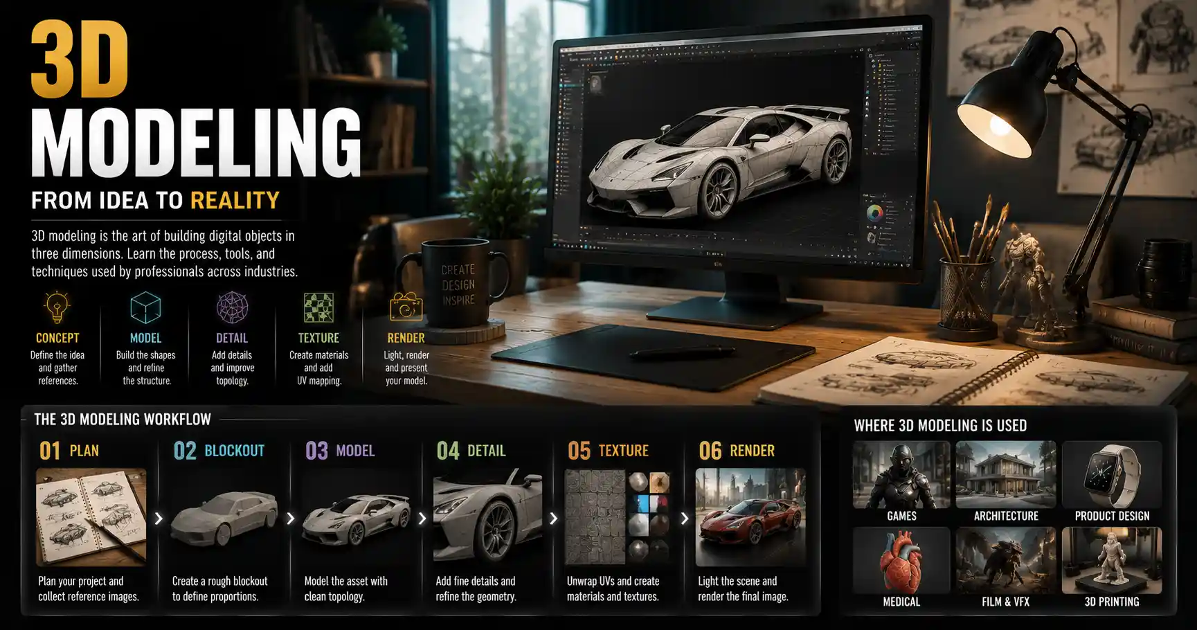 3D Modeling Explained Simply: A Beginner's Guide