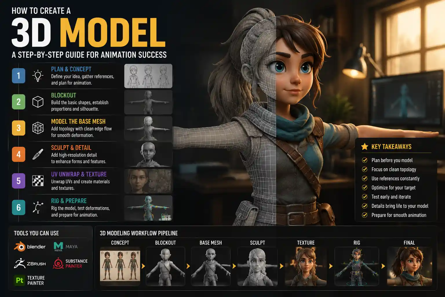 How to Create 3D Models for Animation: Step-by-Step Guide