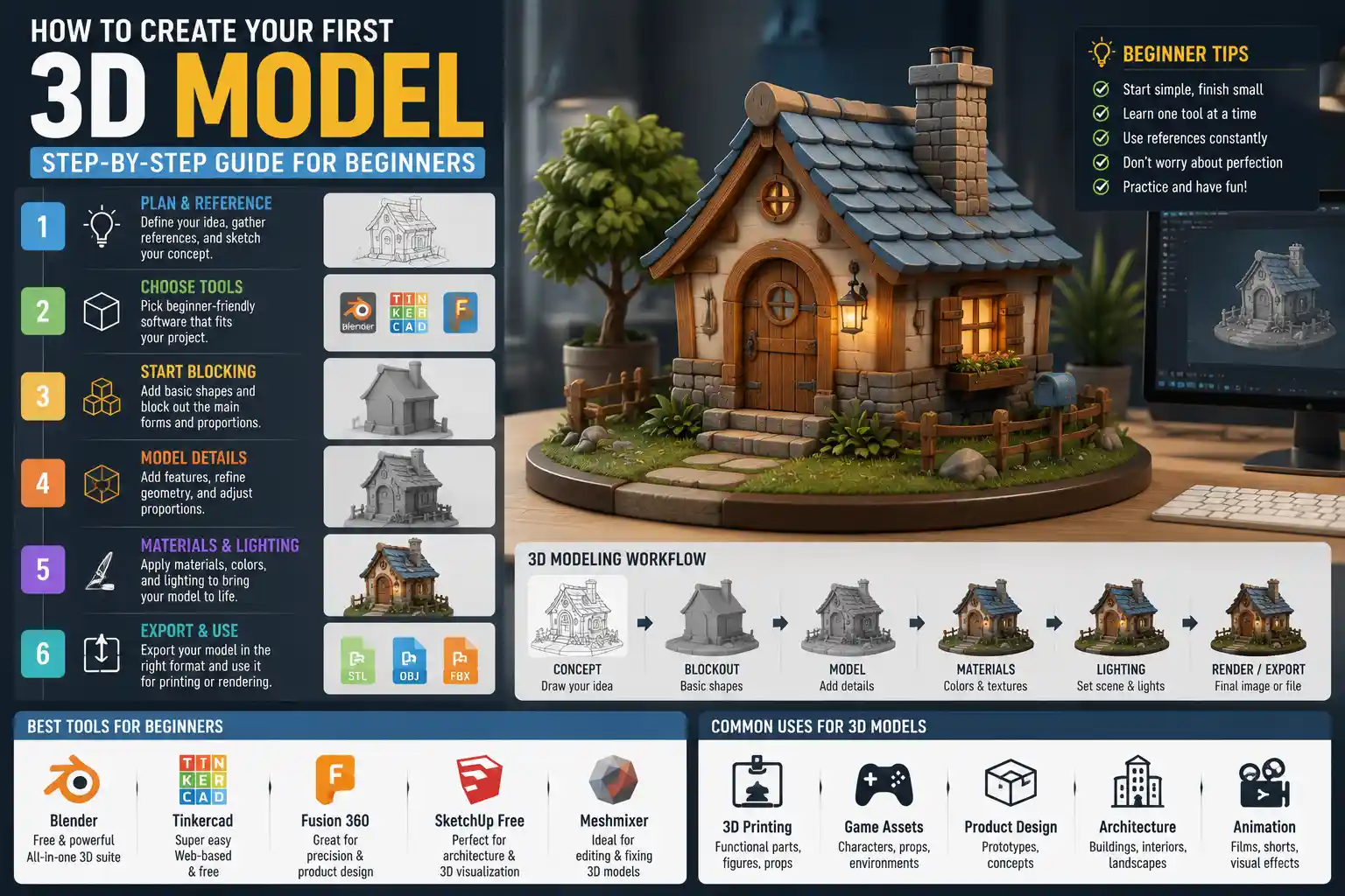 Step-by-Step Beginner's Guide to 3D Modeling
