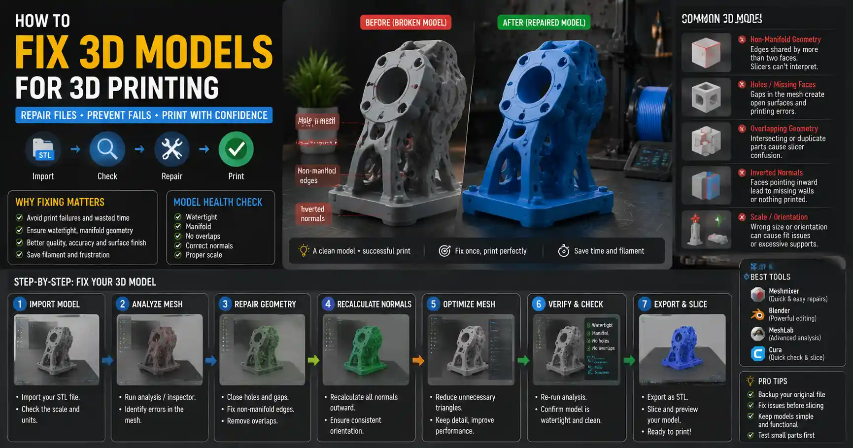 How to Fix 3D Models for 3D Printing: Step-by-Step Guide