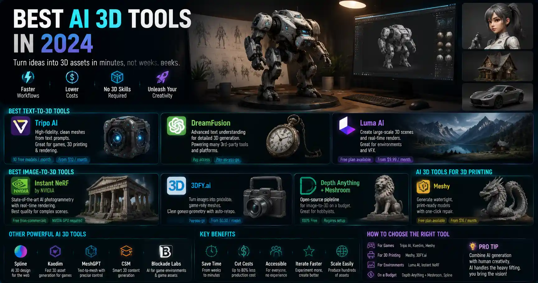 Best AI 3D Tools of 2024: Top Picks for Every Workflow